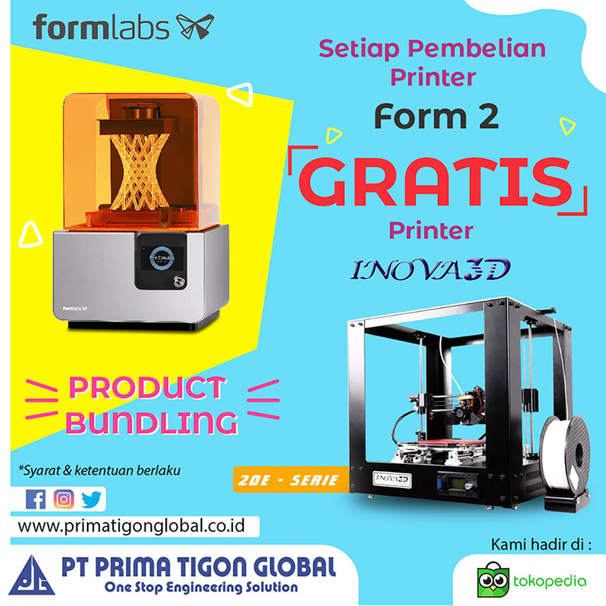3D Printer FORMLABS Form2 + INOVA3D 20E (Product Bundling)